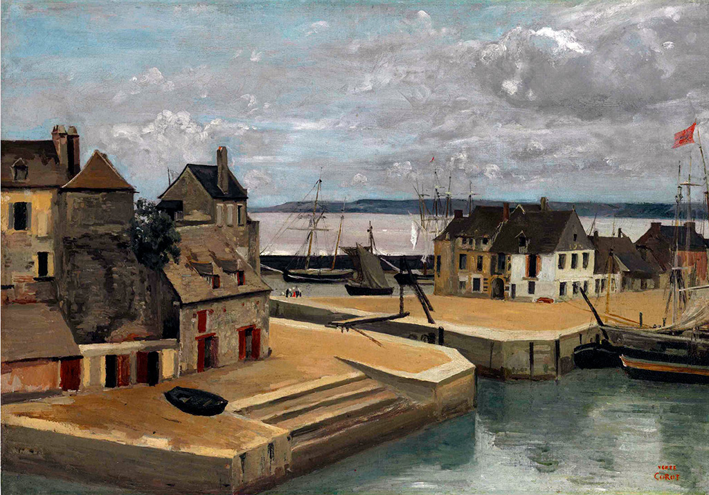 1830 - Jean-Baptiste Camille Corot - Honfleur, Houses on the quays