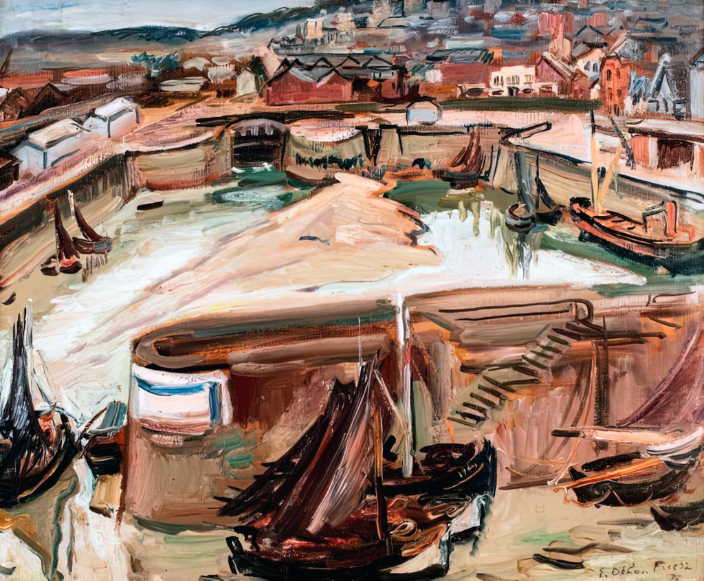 1937 - Othon Friesz - Honfleur, the port at low tide