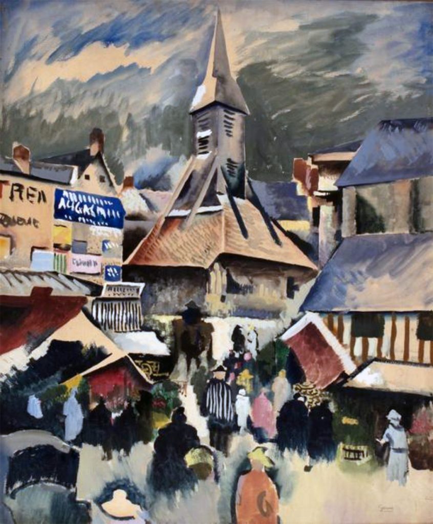???? - Paul-Elie Gernez - Market in front of the Sainte Catherine church in Honfleur