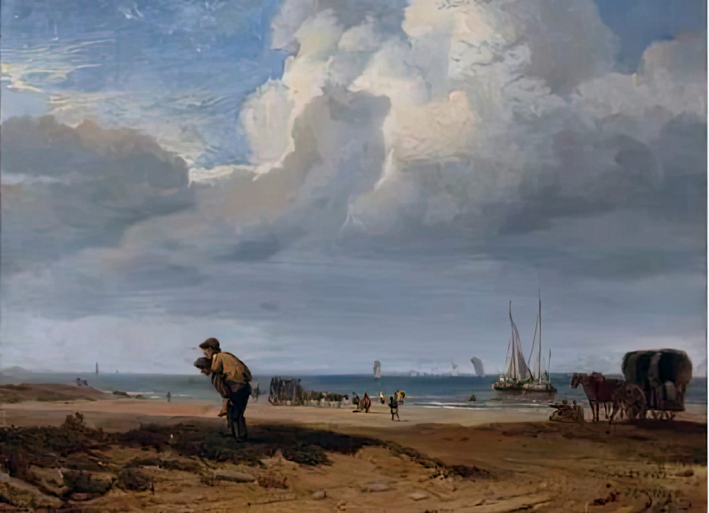 ???? - Jules Achille Noel - The beach at Trouville