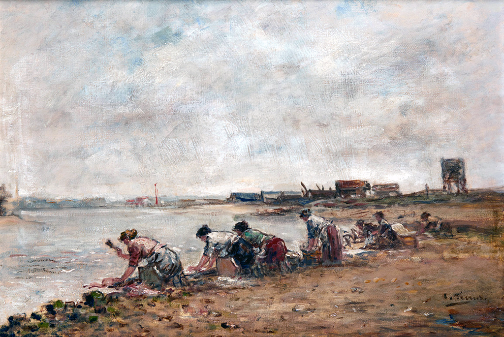 ???? - Charles-Francois Pecrus - The washerwomen on the edge of the Touque