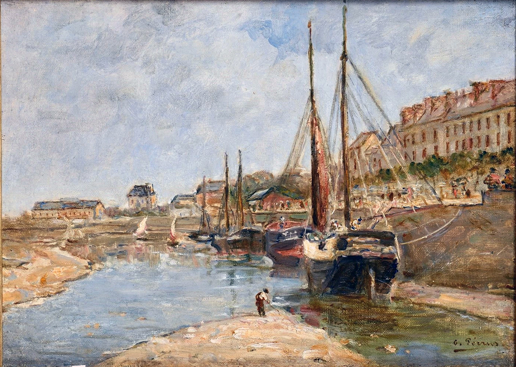 ???? - Charles-Francois Pecrus - Trouville, the Touque at low tide