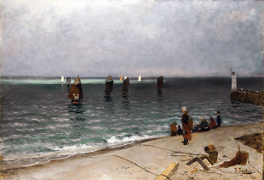 1877 - Fritz Thaulow - On the beach at Villerville