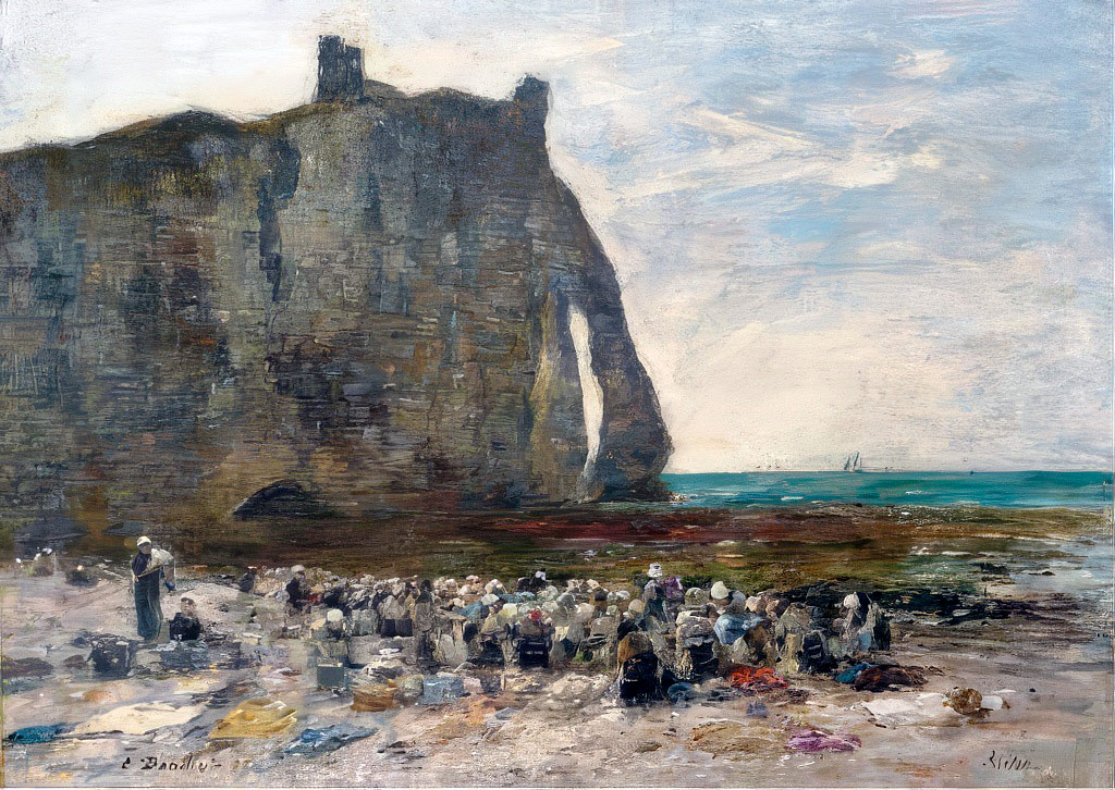 1890 - Eugene-Louis Boudin - The washerwomen of Etretat