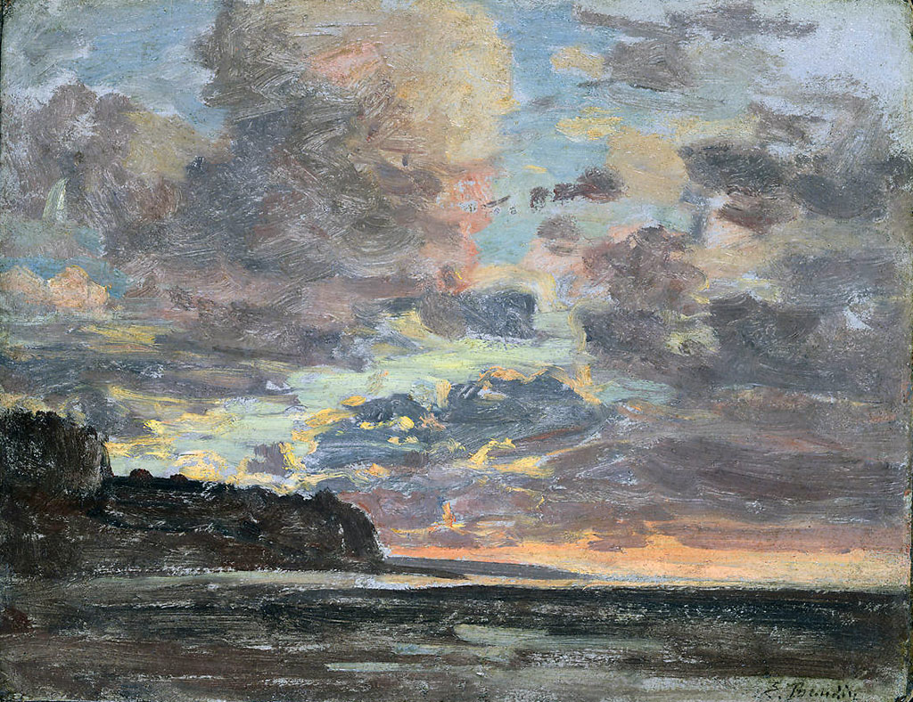 ???? - Eugene-Louis Boudin - Sunset at Etretat