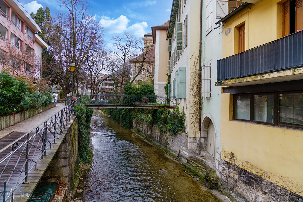 Small bridge over the canal in old Annecy